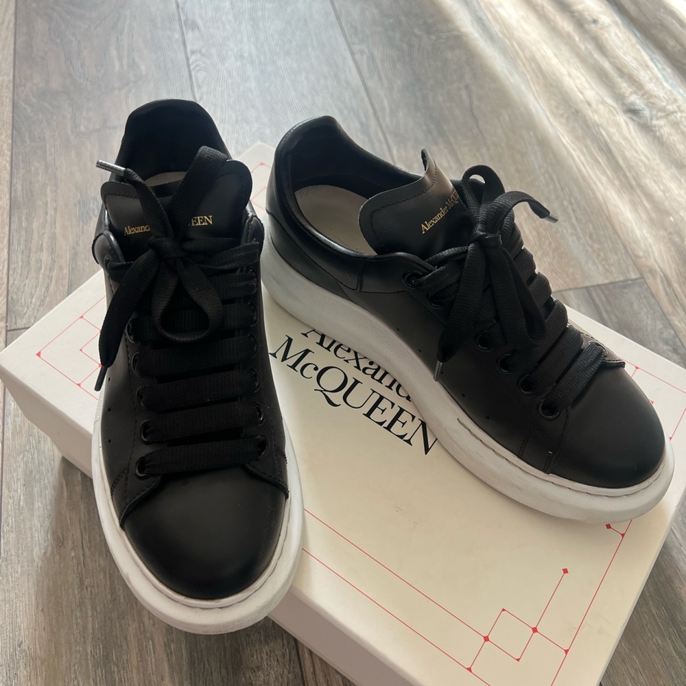 Alexander McQueen Oversized Low Top Black Sneakers 38